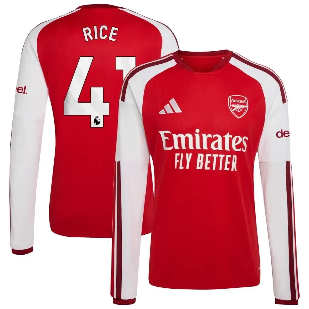 Rice #41 Arsenal Home Jersey 26/27 – White – Long Sleeve
