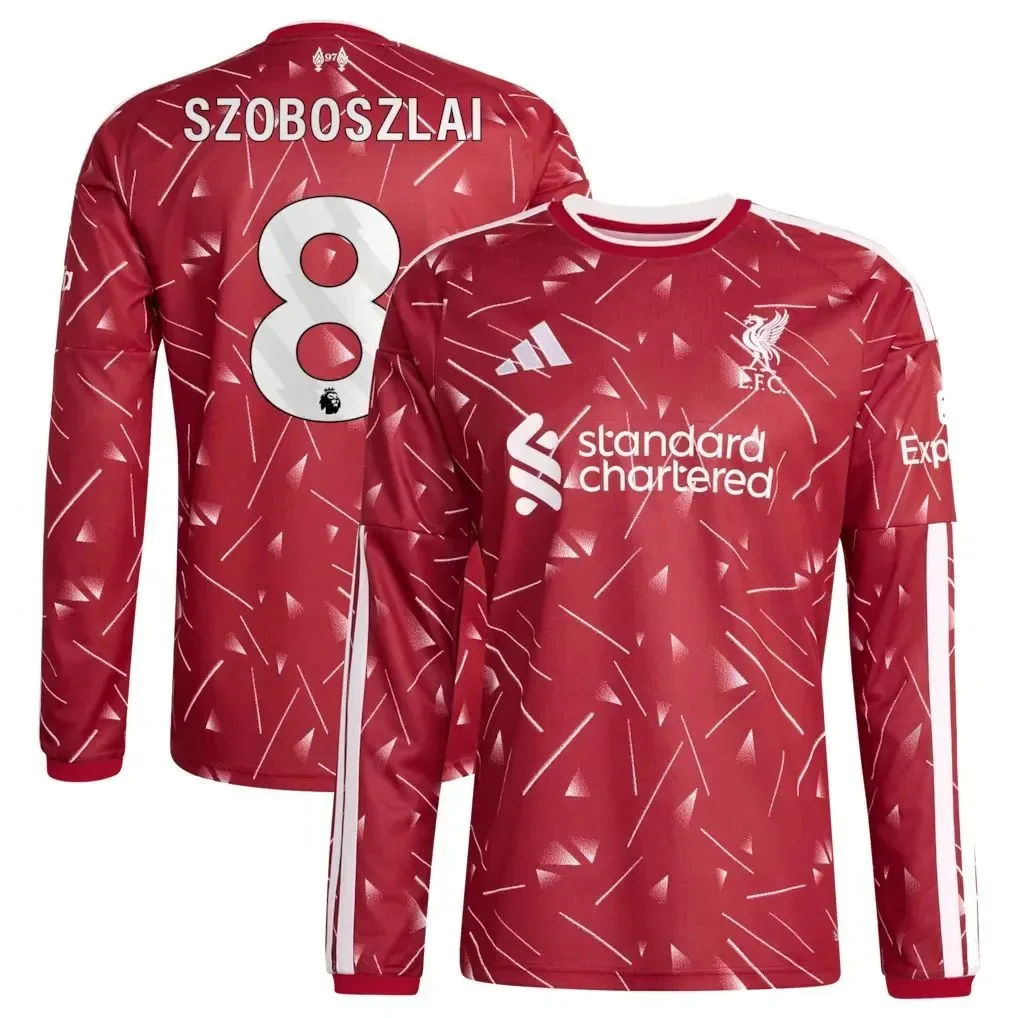 Szoboszlai #8 Liverpool Home Jersey 26/27 – Green – Long Sleeve