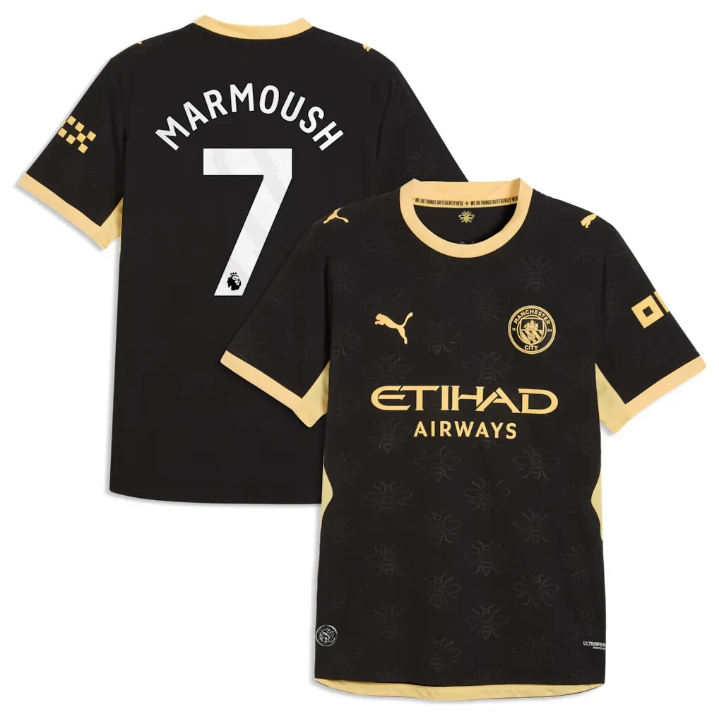 Marmoush #7 Manchester City Away Jersey 26/27 – Blue – Authentic