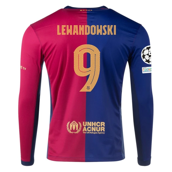 Robert Lewandowski Barcelona 24/25 Long Sleeve UCL Home Jersey by Nike