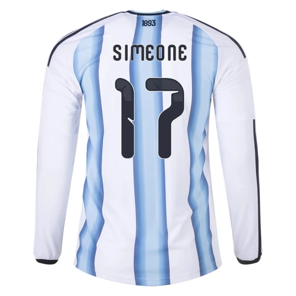 Giuliano Simeone Argentina 2026/27 Adidas Long Sleeve Authentic Home Jersey