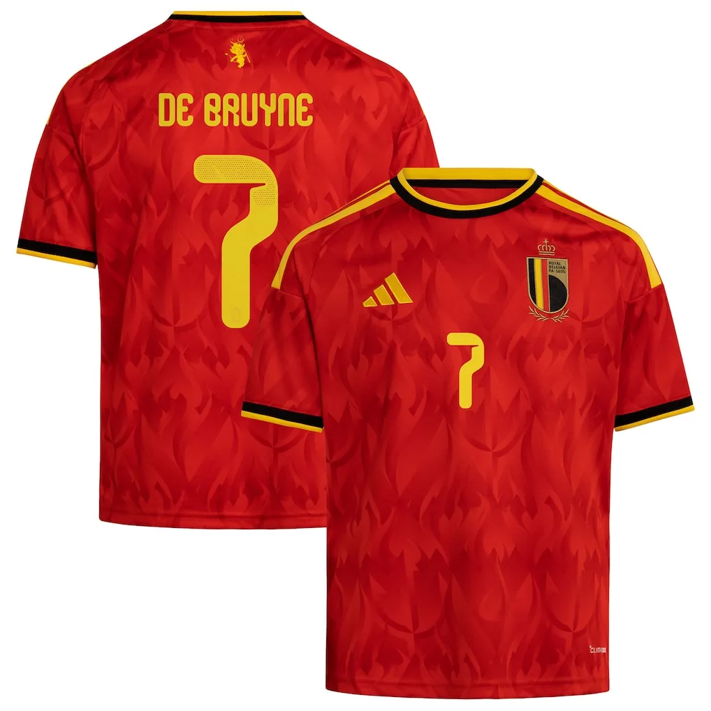 De Bruyne #7 Belgium Home Jersey 2026 – Piros – Gyerekek