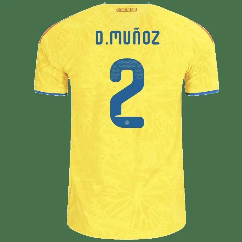 Daniel Muñoz Colombia Home Jersey 26/27 – Neon Yellow – Authentic