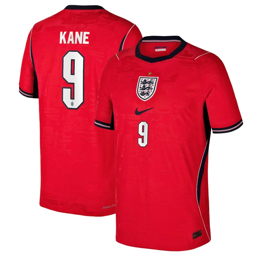 Kane #9 England Away Jersey 2026 – Red – Kids