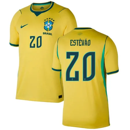 ESTÊVÃO #20 Brazil Home Jersey 2026 World Cup – Neon Yellow