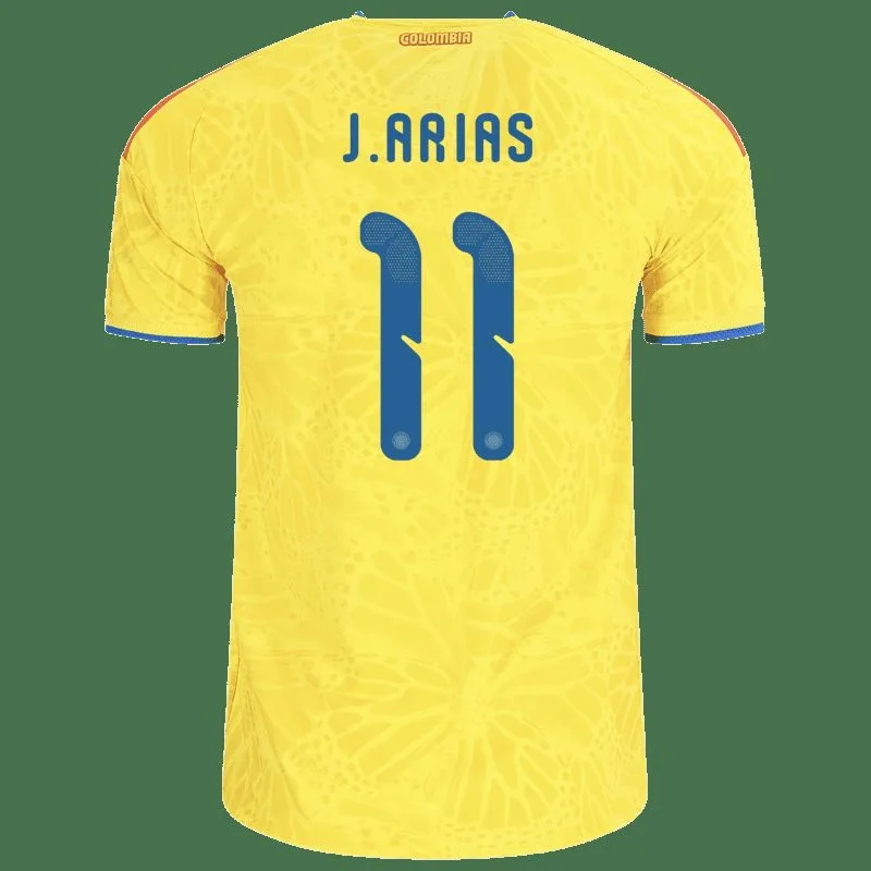 Koszulka domowa Jhon Arias Colombia 26/27 – Neonowa żółć – Autentyczna