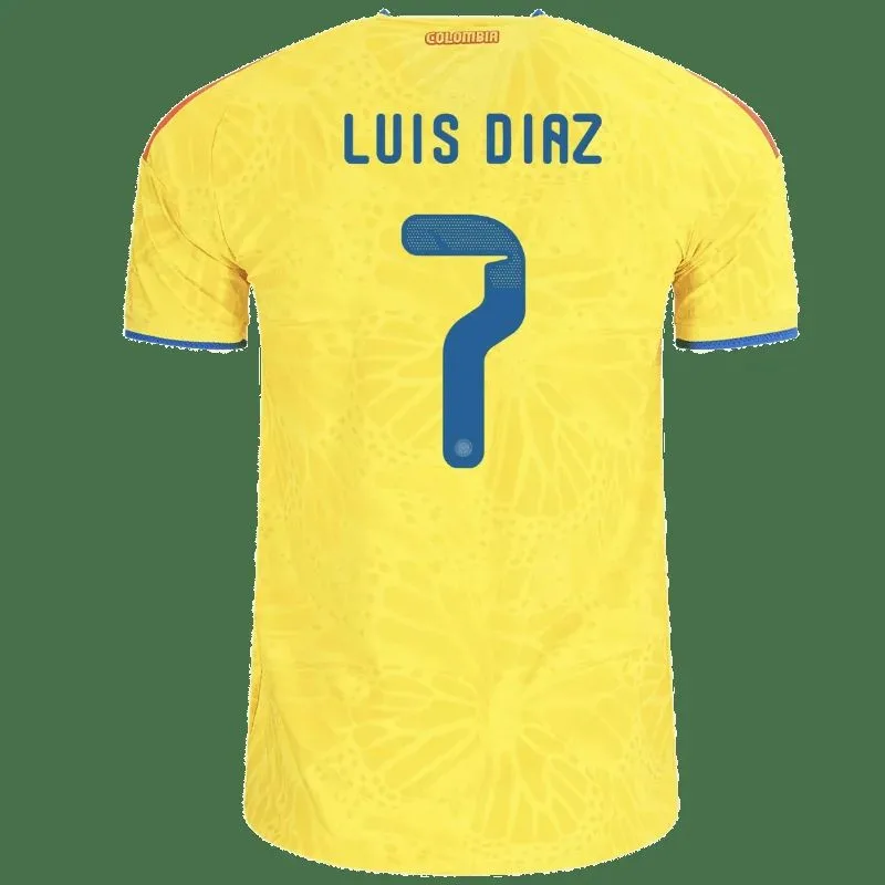 Luis Díaz Colombia Home Jersey 26/27 – Neon Yellow – Authentic