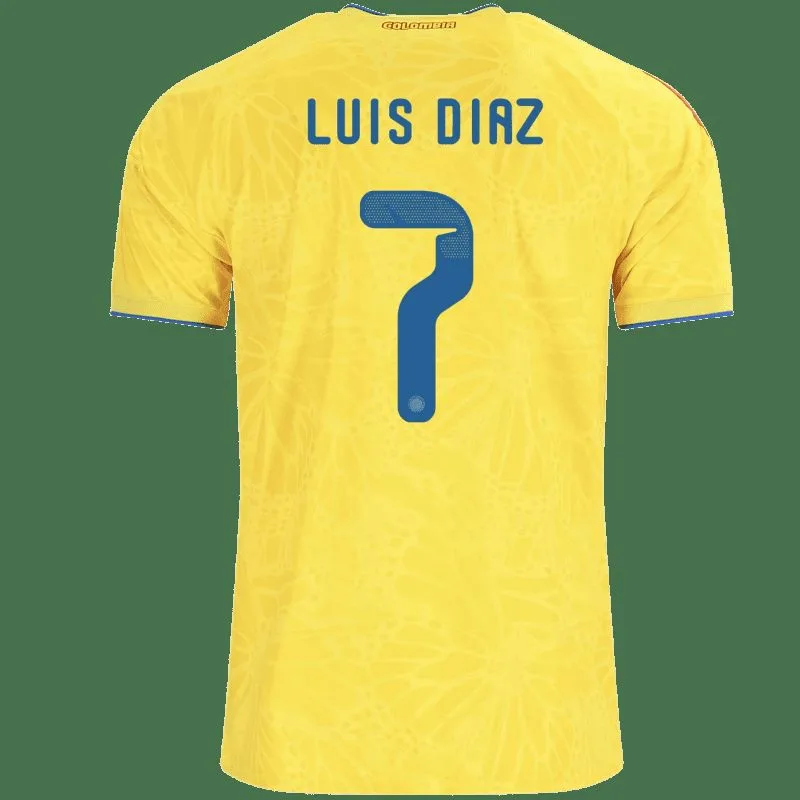 Luis Díaz Colombia Home Jersey 26/27 – Neon Yellow