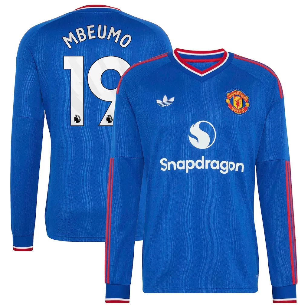 Mbeumo #19 Manchester United Away Jersey 26/27 – Blue – Long Sleeve