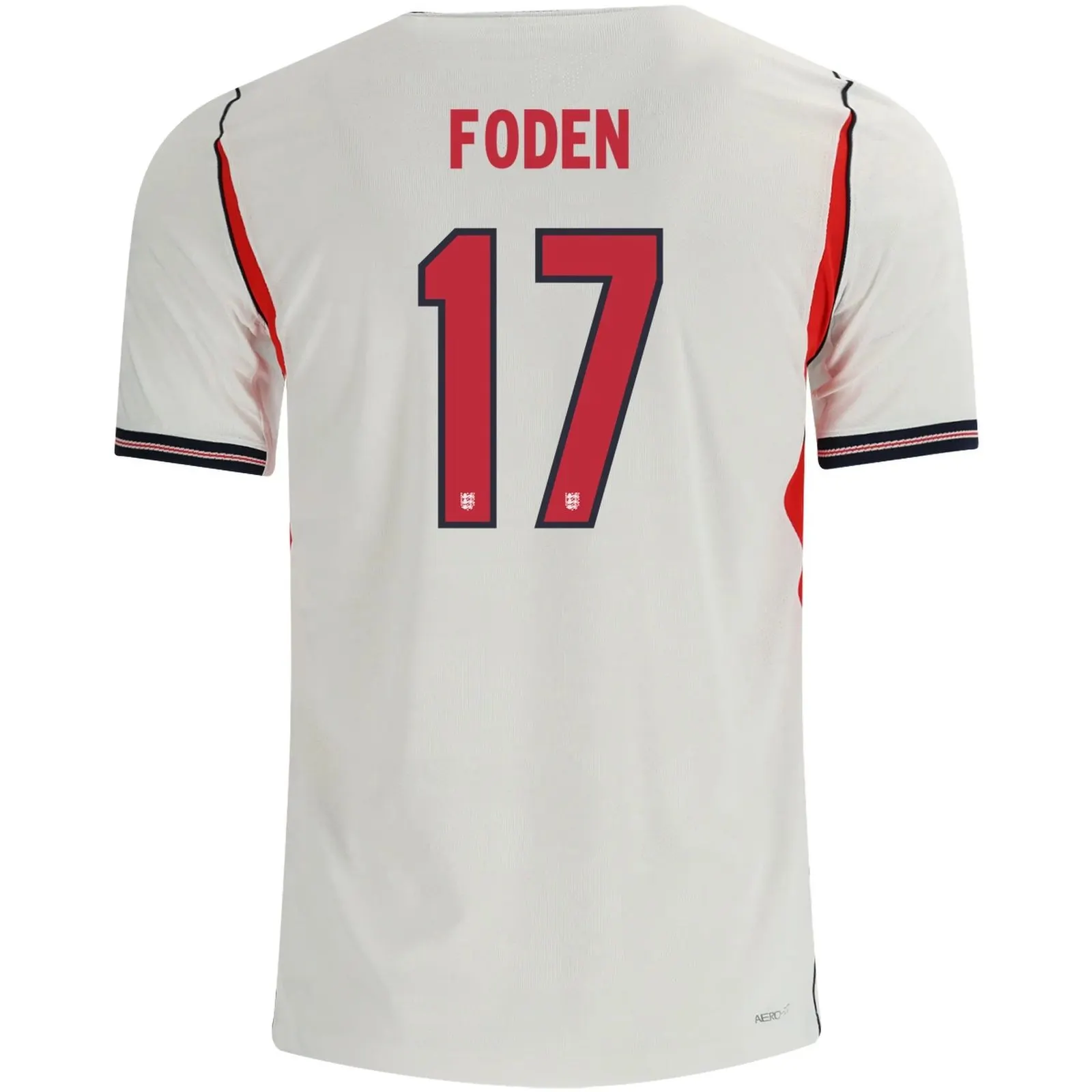 Phil Foden England Home Jersey 26/27 – White & Red – Autentické