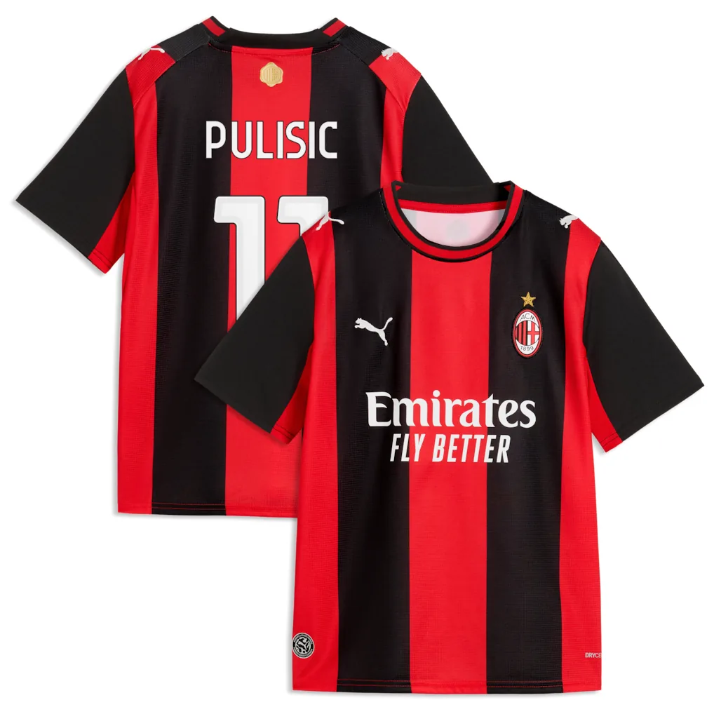 Pulisic #11 AC Milan Home Jersey 26/27 – Red – Kids