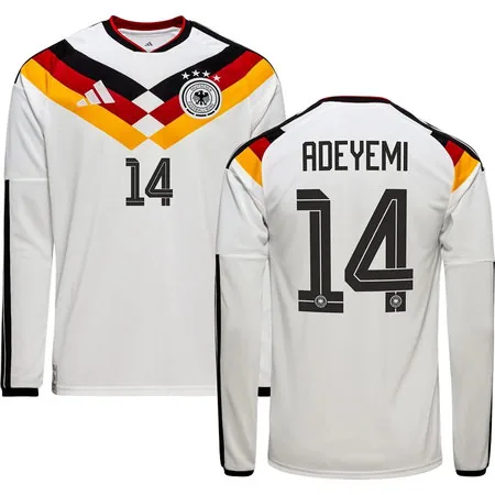 ADEYEMI #14 Germany Home Jersey 2026 World Cup – White – Long Sleeve Kids Kit Set