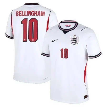 Jude Bellingham #10 England Home Jersey 2026 World Cup – White & Red – Kids Kit Set
