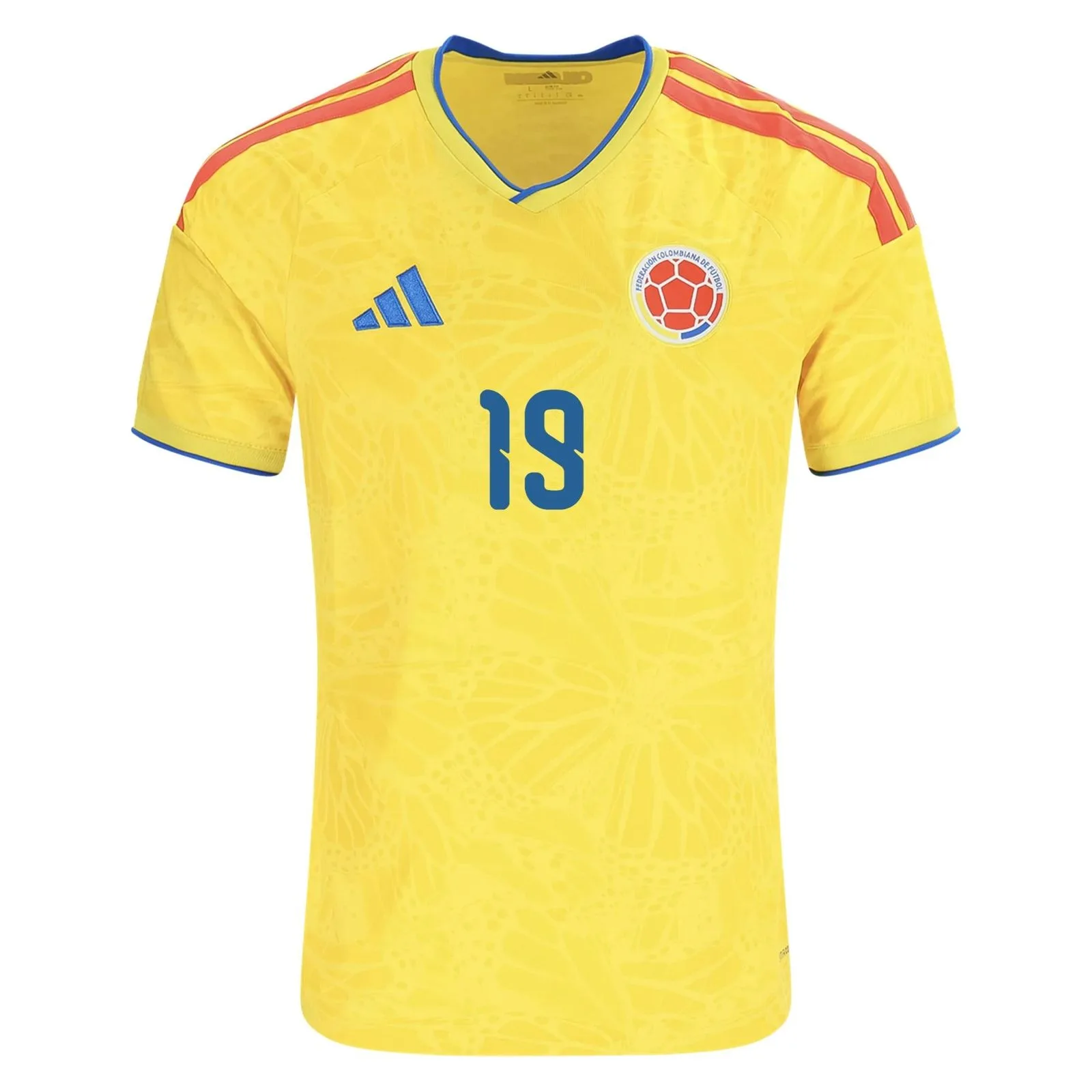 SUAREZ #19 Colombia Home Jersey 2026 World Cup – Neon Yellow – Kids Kit Set — view 2